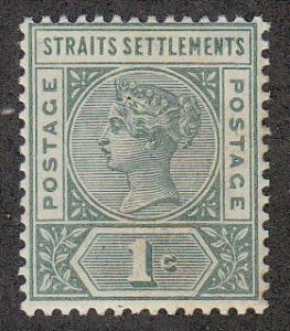 Straits Settlements 1c Gray Green (Scott #83) MH