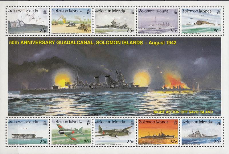 Solomon Islands - 1992 WWII Battles Sc# 727/728 - MNH (2058)