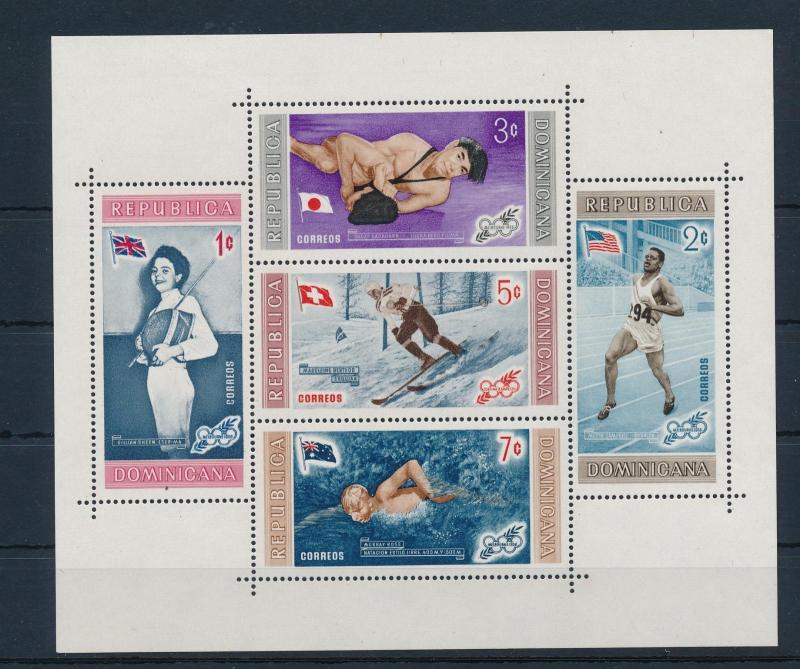 [36945] Dominican Rep. 1958 Olympic winter games Perforated Souvenir Sheet  MNH