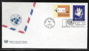 United Nations NY C11-C12 1964 Airmails Geneva Cachet FDC First Day Cover