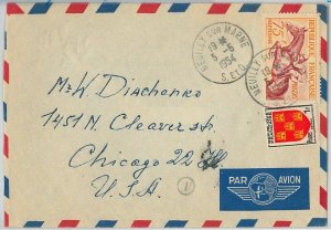 42019 - FRANCE -  POSTAL HISTORY -  COVER to USA 1954 OLYMPICS / HORSE RIDDING
