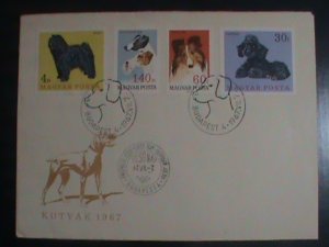 HUNGARY STAMP-1967-  SC#1835-8 LOVELY DOGS. FDC MINT