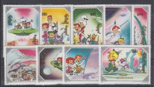 Mongolia Sc 1923-1933 MNH. 1991 Jetsons incl both Souvenir Sheets. Space