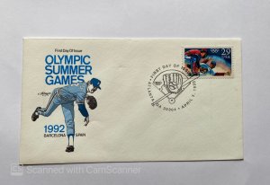 US, FDC ARTMASTER SERIES & STORY ON REAR ,, OLYMPIC SUMMER GAMES 1992, BARC...