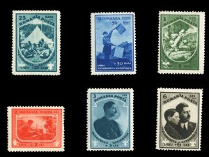 Romania #B31-36 Cat$49+ (for hinged), 1932 Boy Scouts, set of six, never hinged