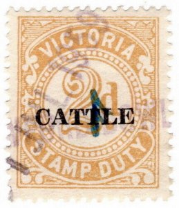 (I.B) Australia - Victoria Revenue : Cattle Duty 2d (1951)