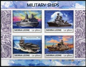 SIERRA LEONE 2017 MILITARY SHIPS SHEET MINT NEVER HINGED