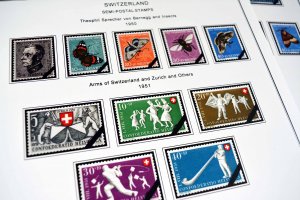 COLOR PRINTED SWITZERLAND 1843-2010 STAMP ALBUM PAGES (213 illustrated pages)