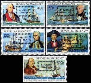 Malagasy 564-565,C164-C166,C167,MNH. US-200.4 JULLET 1776-1976 black overprint.