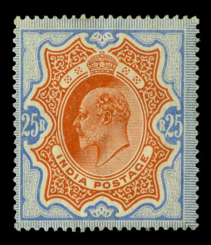 INDIA 1902  EDWARD VII  25Rs  ultra & orange  SG 147  mint MH - RARE