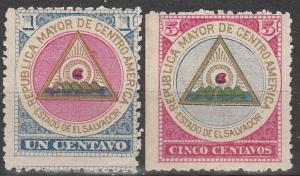 Salvador #175-6  F-VF Unused  CV $3.00 (V3490)