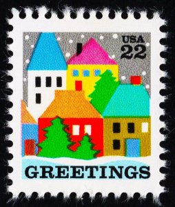 US 2245 MNH VF 22 Cent Christmas Village Scene