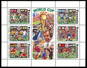 Tanzania 1174i, MNH, World Cup Football 1994 USA souvenir sheet