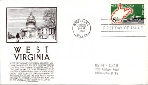 FDC 1963 SC #1232 Anderson Cachet - Wheeling W VA - Single - F77845