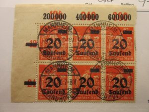 GERMANY, Scott: 244, Corner block of 6, USED, Lot31, Cat: $9