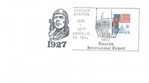 US EVENT PICTORIAL POSTMARK COVER LINDBERGH 50 YEARS TRANSATLANTIC AMARILLO '77