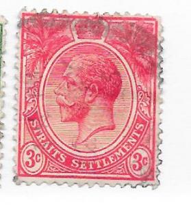 Straight Settlements #151 3c red George V (U) CV $0.55