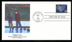 US 2535 Love Stamp 1991 - Global Heart UA Fleetwood cachet FDC