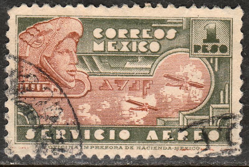 MEXICO C139, $1P 1934 Definitive. Eagleman. USED. F-VF.(1118)