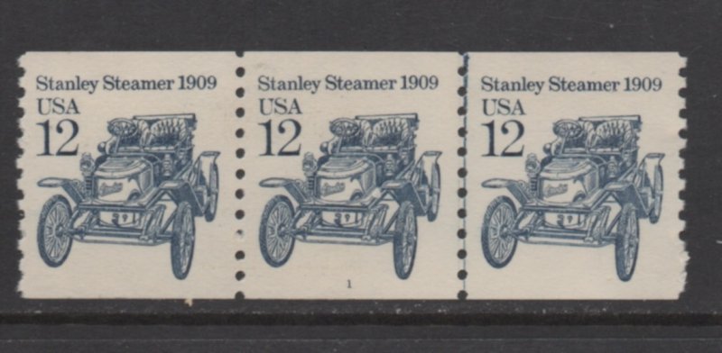 Scott #  2132  unused  OG  MNH  Plate # 1  coil  line strip of 3