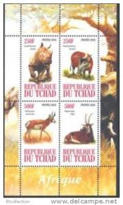 Chad 2010 Africa Fauna Animal Caratotherium Simum Stamps MNH