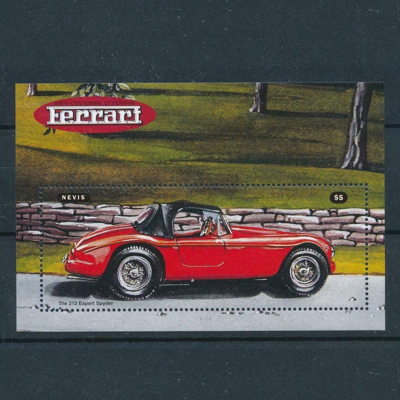 [106467] Nevis 1998 Classic cars 212 Export Spyder Souvenir Sheet MNH