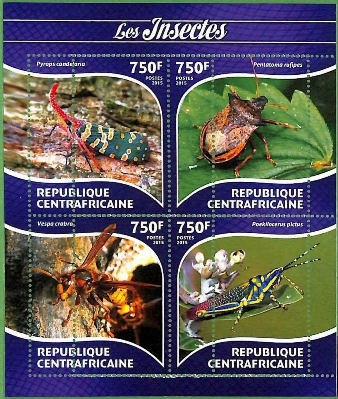 A3620-CENTRAL AFRICAN REPUBLIC ERROR MISSPERF 2015  BUGS INSECTS