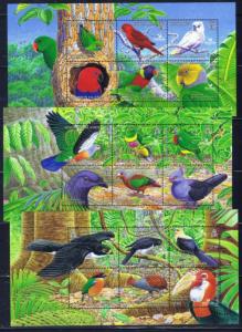 Solomon Is 1021-23 NH Birds sheets 