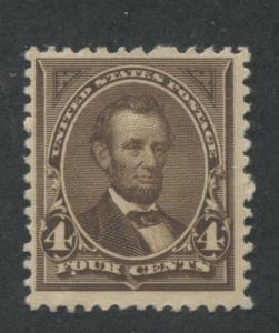1894 US Stamp #254 4c Mint Hinged F/VF No Gum Catalogue Value $150