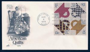 UNITED STATES FDC 13¢ Quilts Block 1978 ArtCraft
