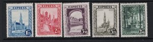 Belgium SC# E1 - E5 Mint Never Hinged / E4 Tiny Mount Spot on Gum - S19105