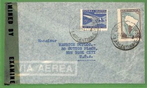 98686 - ARGENTINA - POSTAL HISTORY - COVER to USA  1943 - CENSORED  Lighthouse
