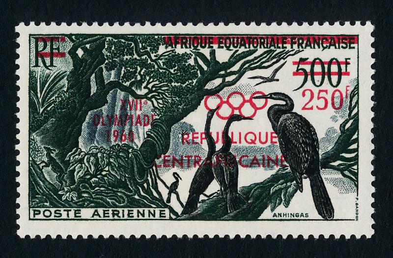 Central Africa C4 MNH Birds, Olympic Games o/p