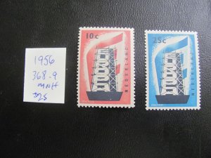 NETHERLANDS 1956 MNH SC 368-369 SET  VF/XF $25 (179)