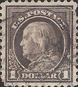 # 518 USED VIOLET BROWN BEN FRANKLIN OFFSET ON REVERSE