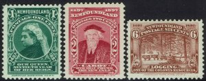 NEWFOUNDLAND 1897 400TH ANNIVERSARY 1C 2C AND 6C