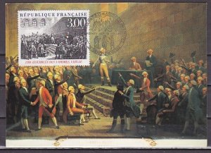 France, Scott cat. 2121. French Revolution issue. Max. Card.