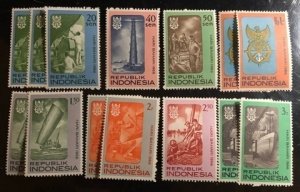 Indonesia Scott#687...694 Unused F/ VF to XF Group of 14 Cat. $2.80