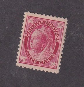 CANADA # 69 VF- MH Q/VICTORIA 3cts LEAF ISSUE CAT VALUE $120