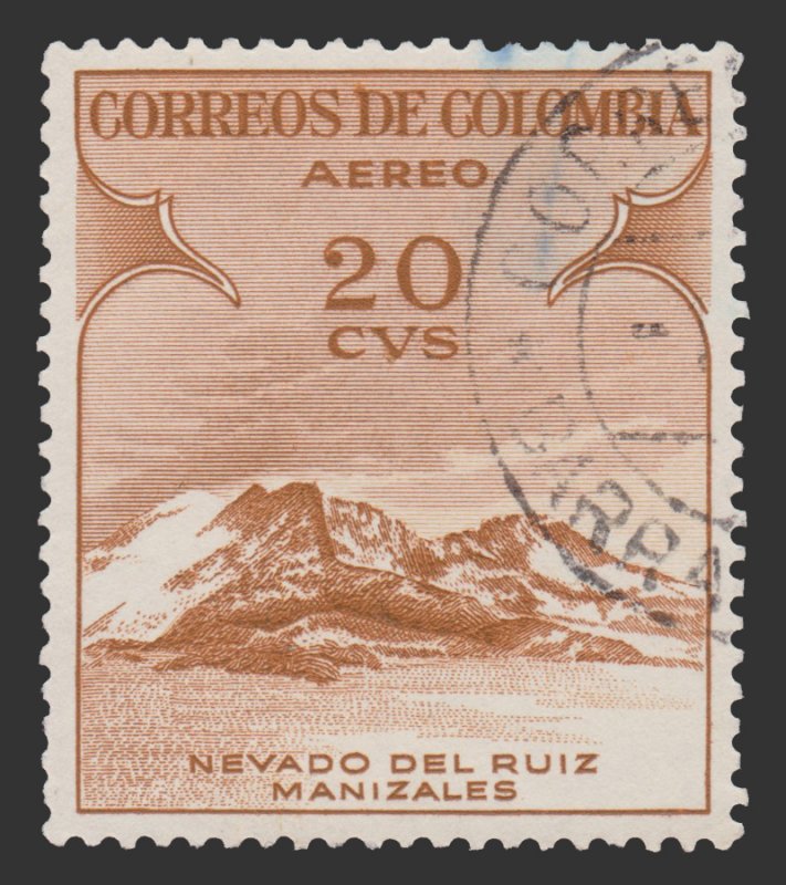 COLOMBIA AIRMAIL STAMP 1954. SCOTT # C243. USED