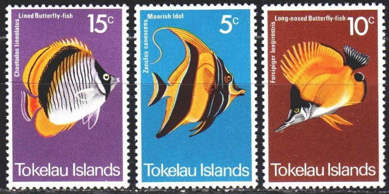 Tokelau. 1975. 38-40 from the series. Fish. MNH.