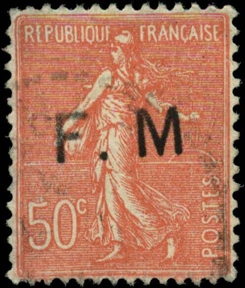 France Scott #M6a Used  Military Stamp  No Period After M