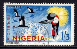 Nigeria 1965 - 66 QE2 1/-3d Crowned Cranes Used SG 181 ( D200 )