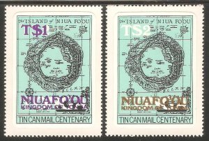 TONGA NIUAFO'OU Sc# 17 - 18 MNH FVF Set2 Map Tin Can Mail