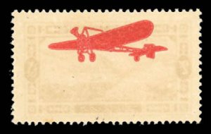 Lebanon #C17var (YT 21g) Cat€180, 1927 2p dark brown, overprinted on both s...