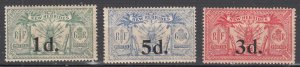 New Hebrides British - 1924 surcharged Idols Sc 38/40 - MH 8626