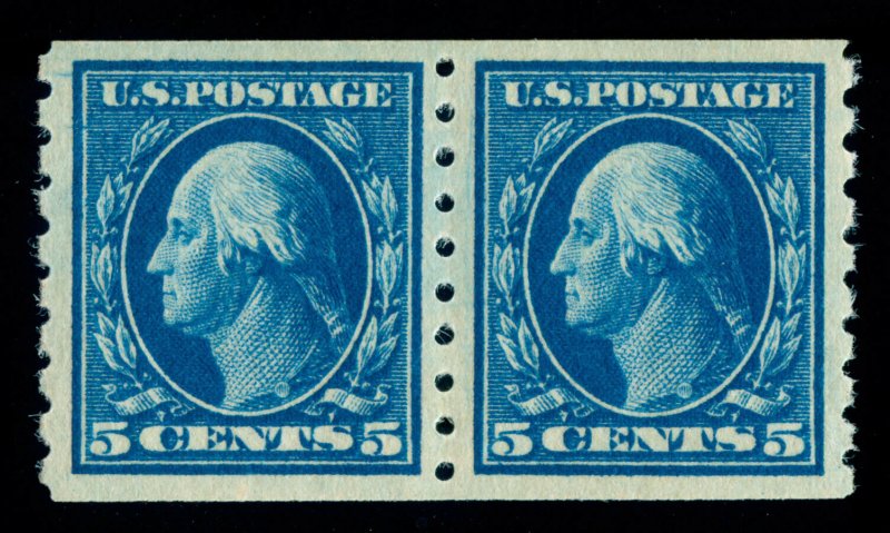 MOMEN: US STAMPS #396 COIL PAIR MINT OG NH PSE GRADED CERT XF-90 LOT #88194