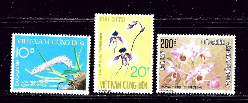 South Vietnam 490-92 MNH 1974 Orchids