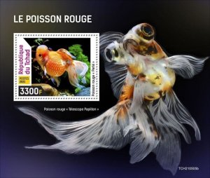 Chad - 2021 Pearlscale Goldfish - Stamp Souvenir Sheet - TCH210505b