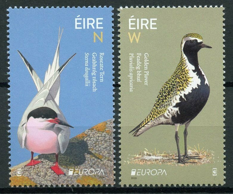 Ireland 2019 MNH National Birds Europa 2v Set Terns Plovers Waders Stamps